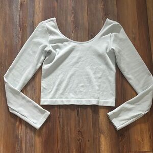 Wild Fable Soft Sea foam Long Sleeve Crop Top Sz Meduim